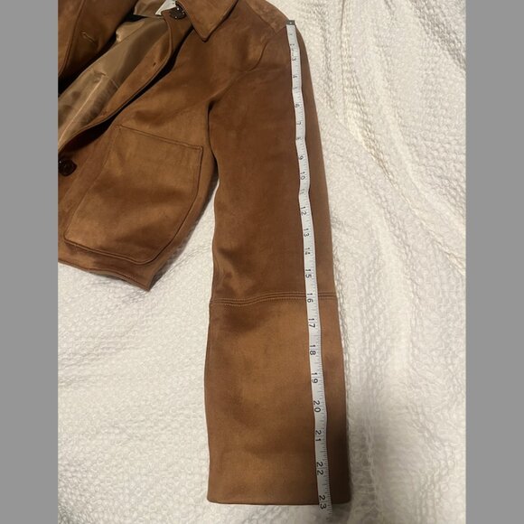 Abercrombie Vegan Suede Button-Through Jacket, TOASTED TAUPE | XS - Picture 9 of 10